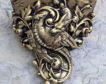 Gargoyle Satyr Dragon Wall Shelf Corbel Grotesque Goblin Sculpture