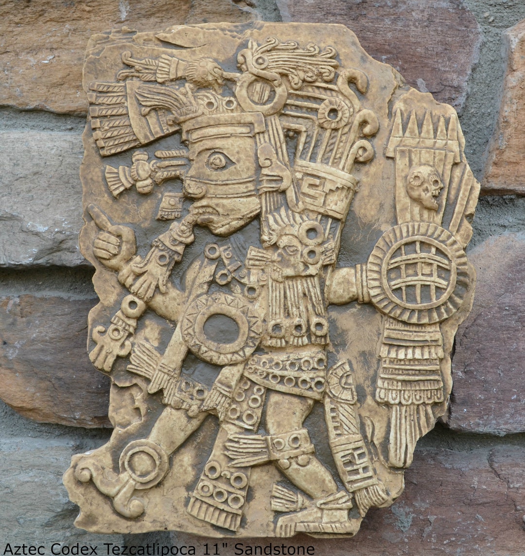 History Aztec Maya Artifact Carved Tezcatlipoca Sculpture Statue