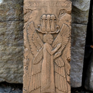 Persian Cyrus the Great with a Hemhem crown king sculpture wall plaque 5&quot; www.neo-mfg.com