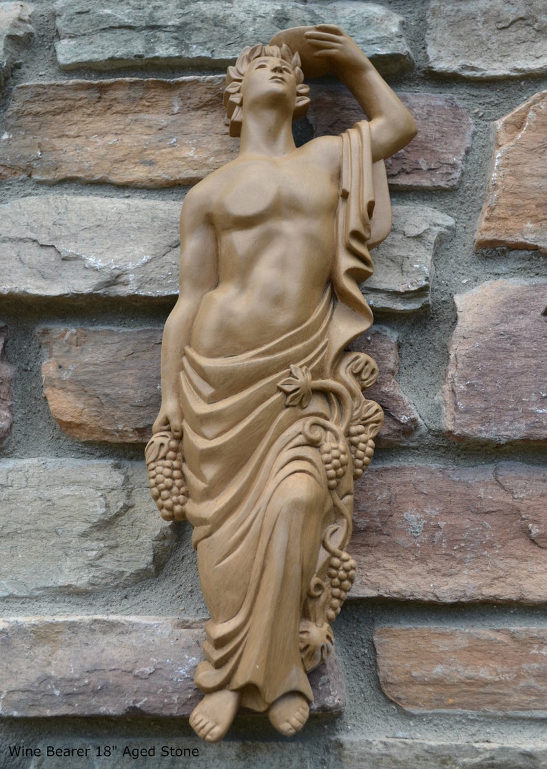 Roman Greek Wine Bearer Figure Sculptural Wall relief www.Neo-Mfg.com 18 tall image 10