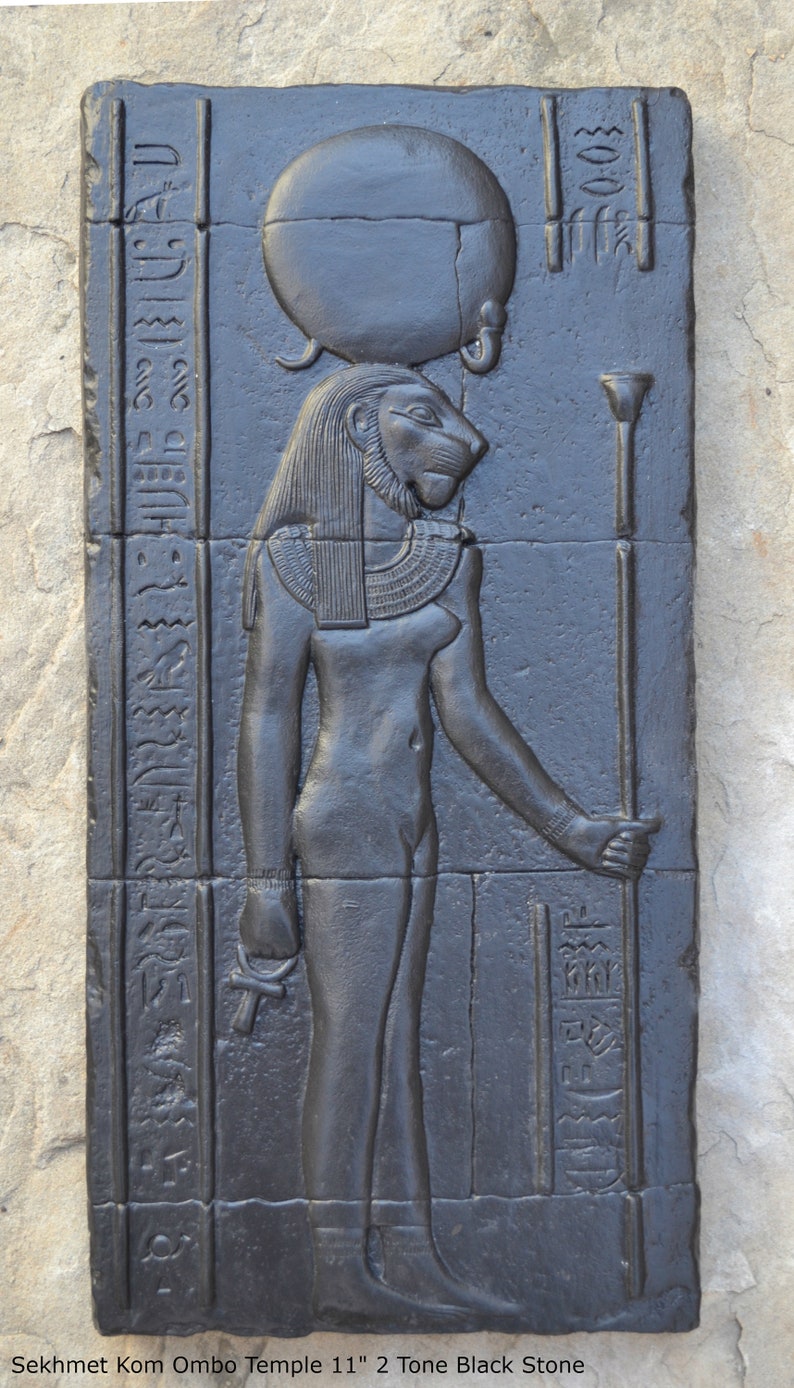 History Egyptian Sekhmet Kom Ombo Temple Sculptural Wall Relief Www.neo ...