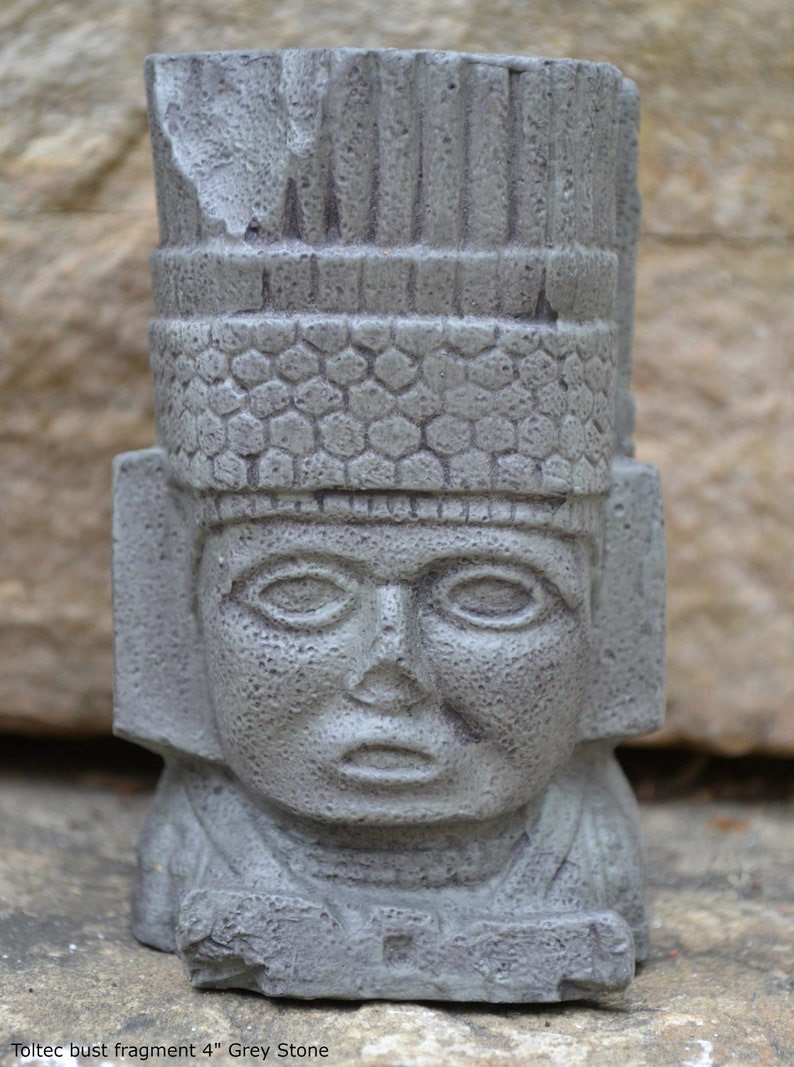 History Toltec Warrior Bust Mesoamerican MAYAN AZTEC Sculptural Wall ...