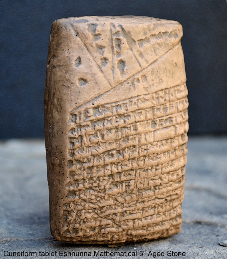 Sumerian Cuneiform tablet Eshnunna Mathematical Sculptural reproduction plaque www.Neo-Mfg.com 5 Museum reproduction C1 image 1