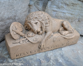 Lion of Lucerne  Sculpture Statue 8" long www.Neo-Mfg.com home decor