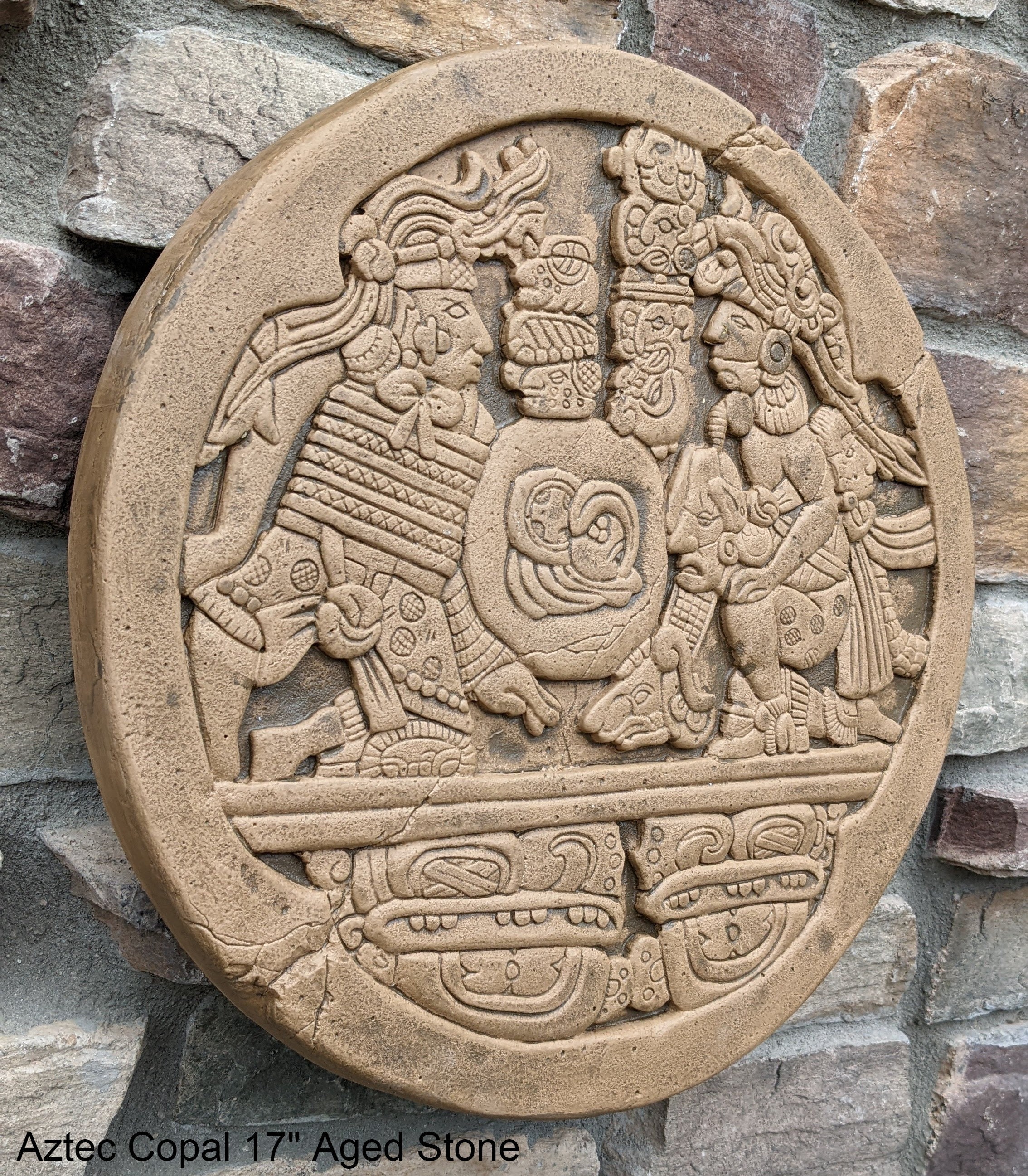 History Mayan Aztec Copal Ball Court Scoreboard Sculptural Wall Relief ...