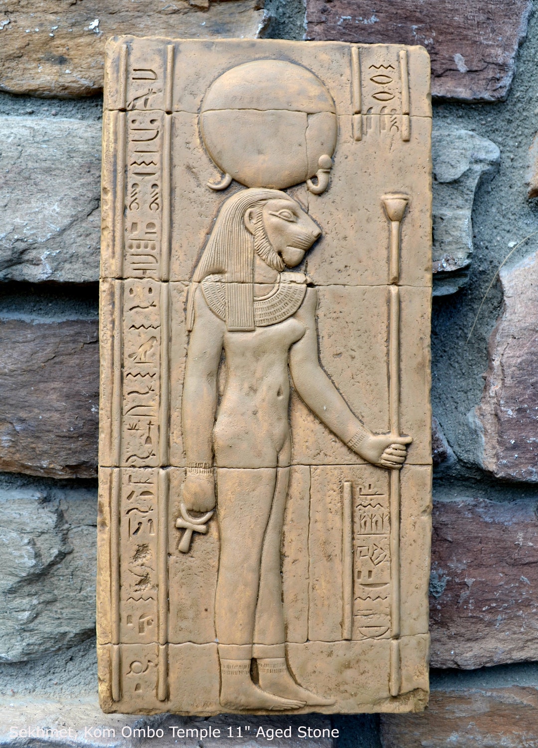 History Egyptian Sekhmet Kom Ombo Temple Sculptural Wall Relief Www.neo ...