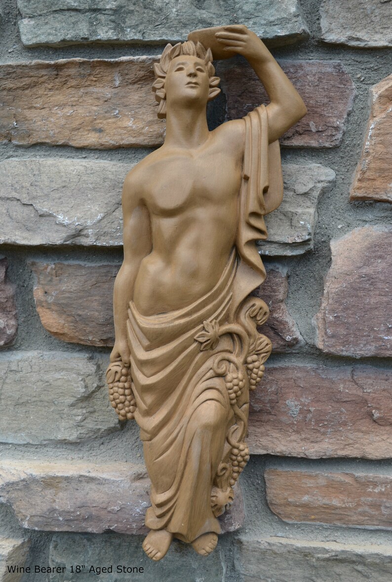 Roman Greek Wine Bearer Figure Sculptural Wall relief www.Neo-Mfg.com 18 tall image 8