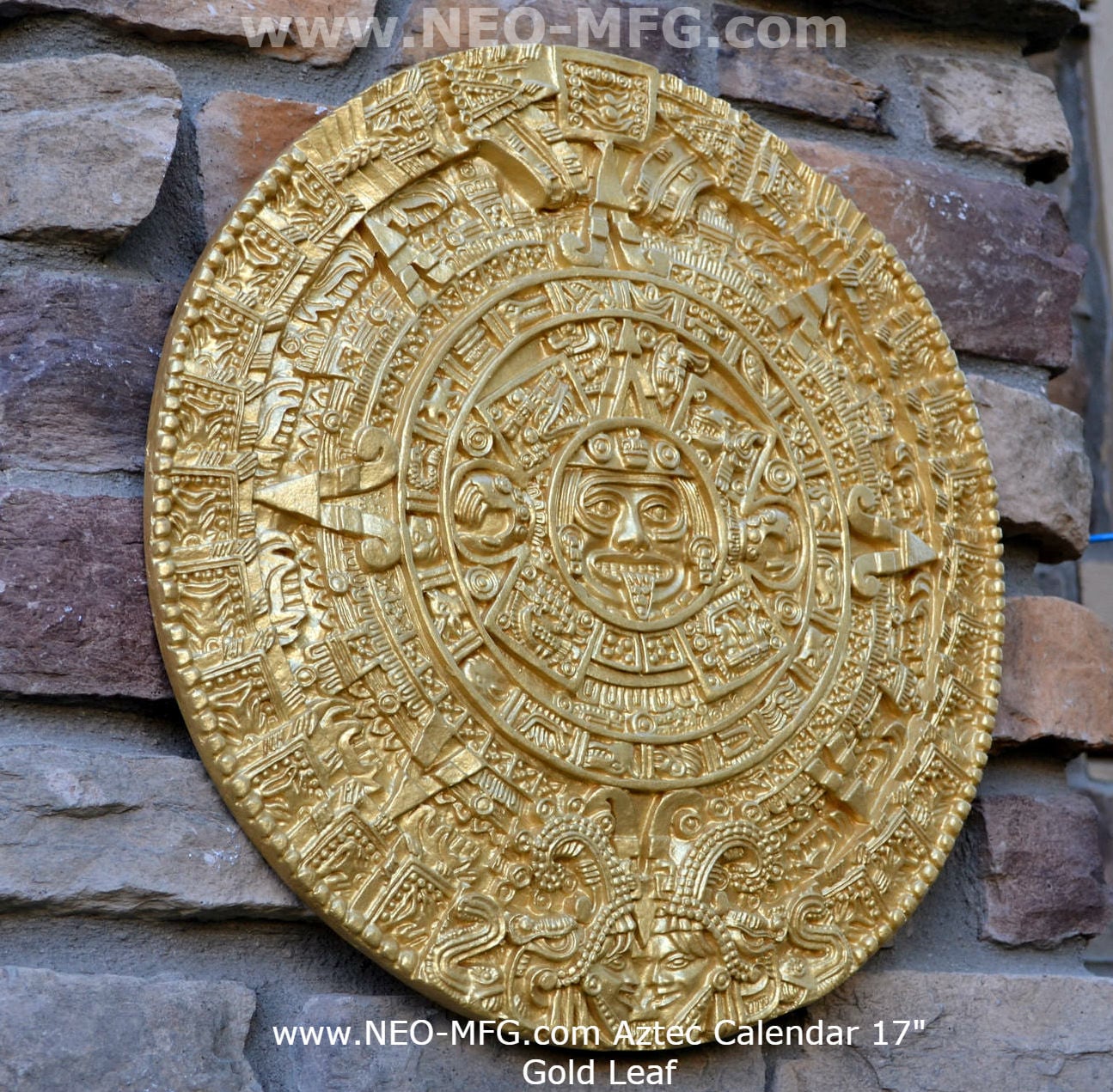 History MAYAN AZTEC CALENDAR Sculptural wall relief plaque 17