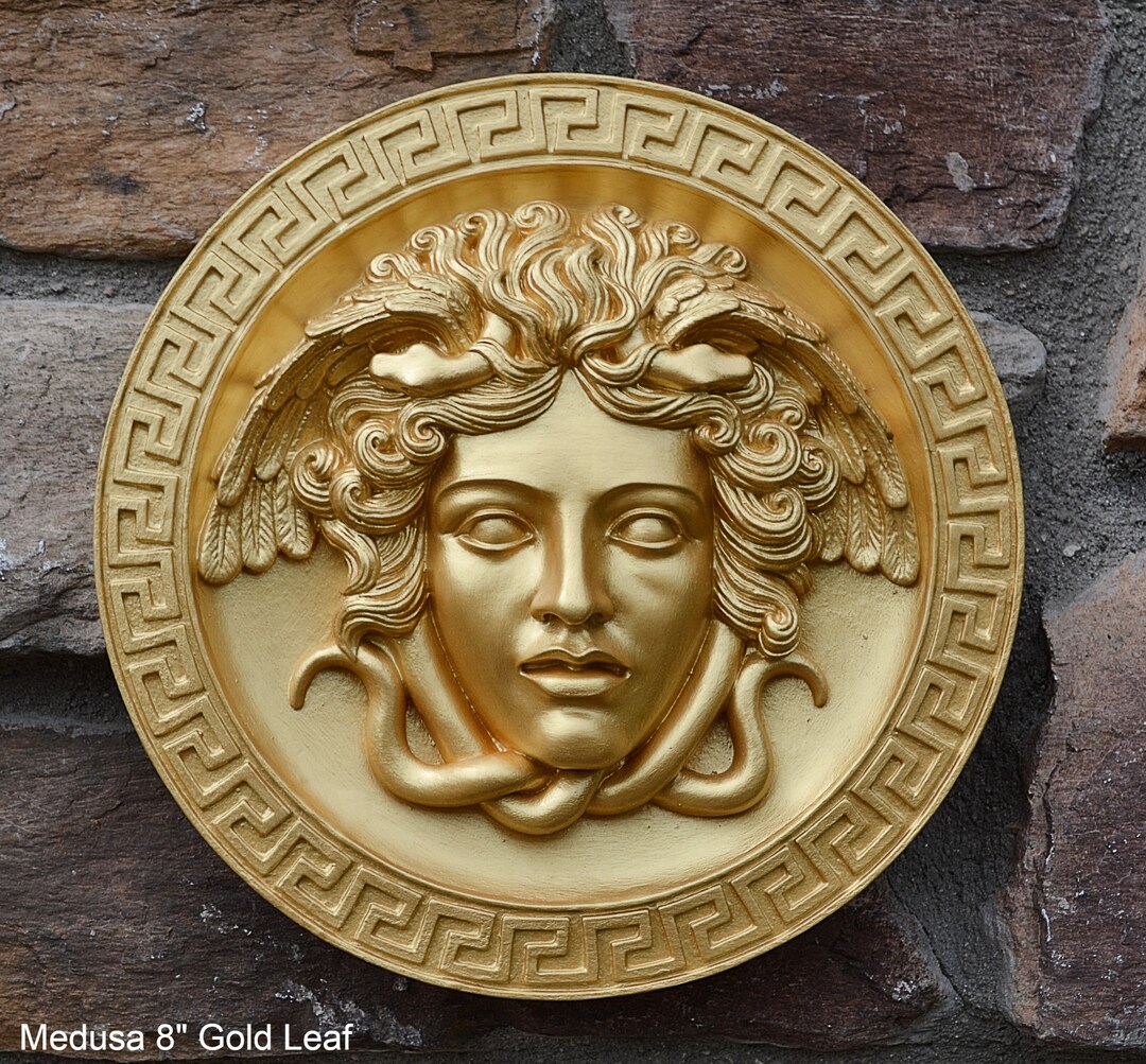 History Medusa Artifact Carved Wall Plaque Sculpture Statue 8