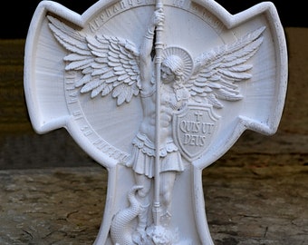 Historical religious Mythological St. Michael the Archangel wall angel 12" sculpture plaque Sculpture www.Neo-mfg.com a6