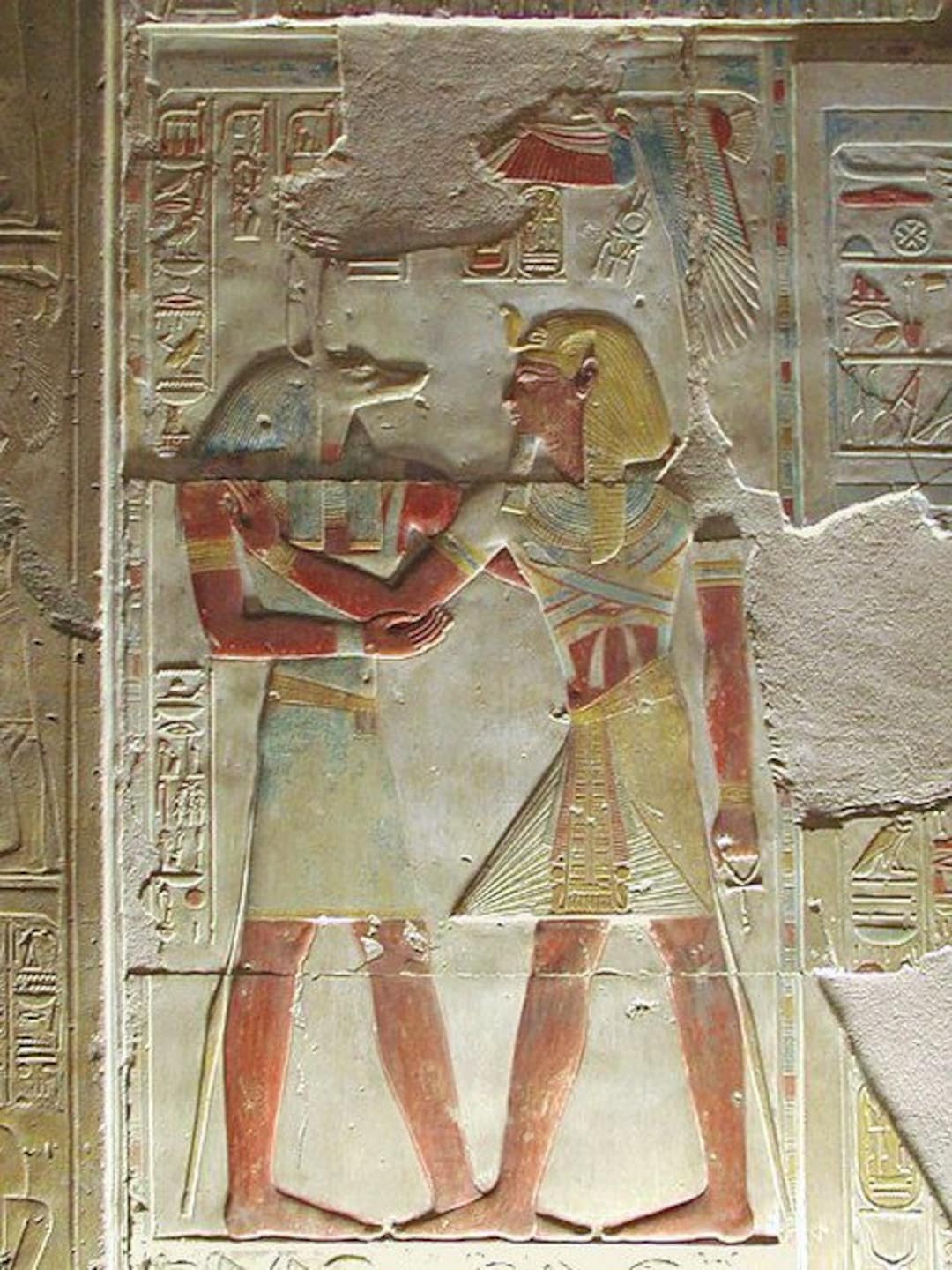 History Egyptian Anubis & Seti I Abydos Artifact Carved Sculpture ...
