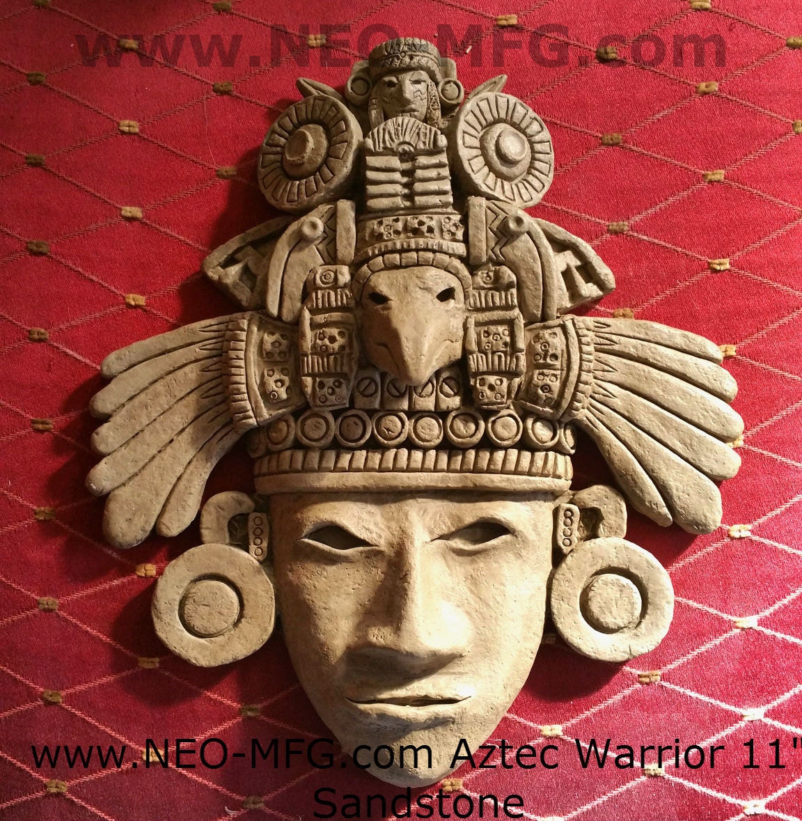 History Aztec Maya Artifact Warrior mask Sculpture Statue 11