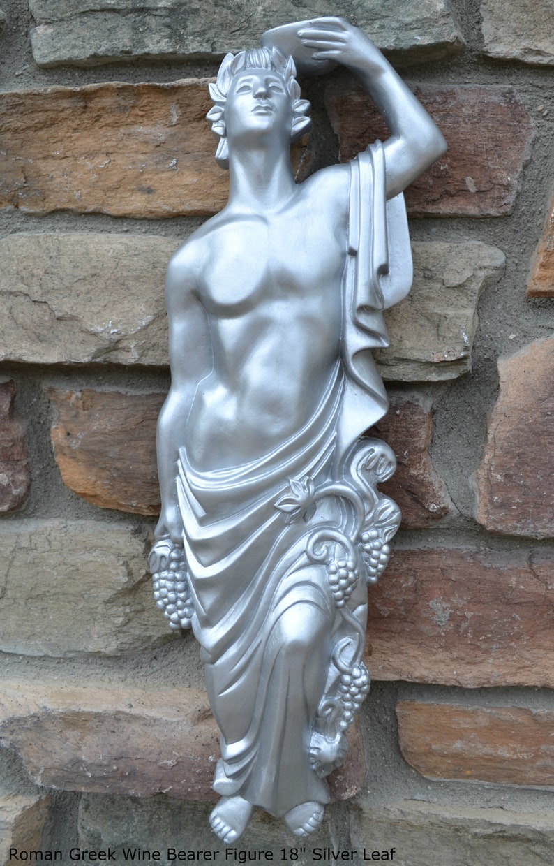 Roman Greek Wine Bearer Figure Sculptural Wall relief www.Neo-Mfg.com 18 tall image 9