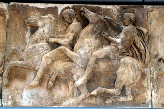 Roman Greek Parthenon Horsemen Riders Frieze Block Artifact