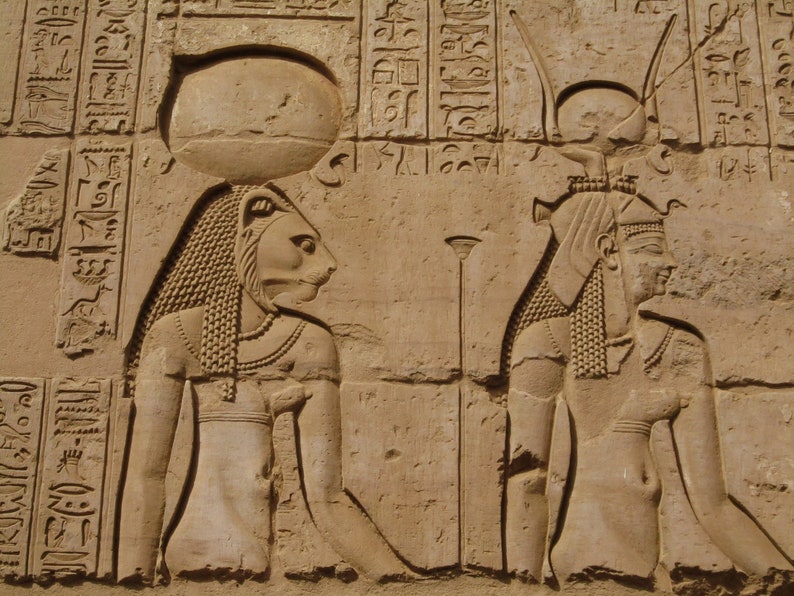 History Egyptian Sekhmet Kom Ombo Temple Sculptural Wall Relief Www.neo ...