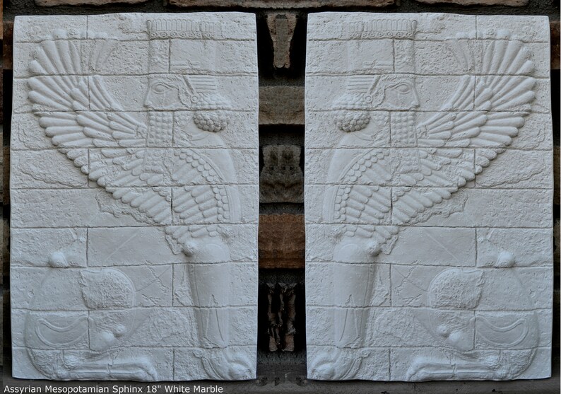 Assyrian Mesopotamian Winged sphinx palace of Darius the Great at Susa wall plaque art Sculpture 19 www.Neo-Mfg.com Museum reproduction image 6