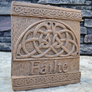 FAILTE Irish WELCOME Ireland Gaelic Celtic Stone Sign Plaque Www.neo-m ...