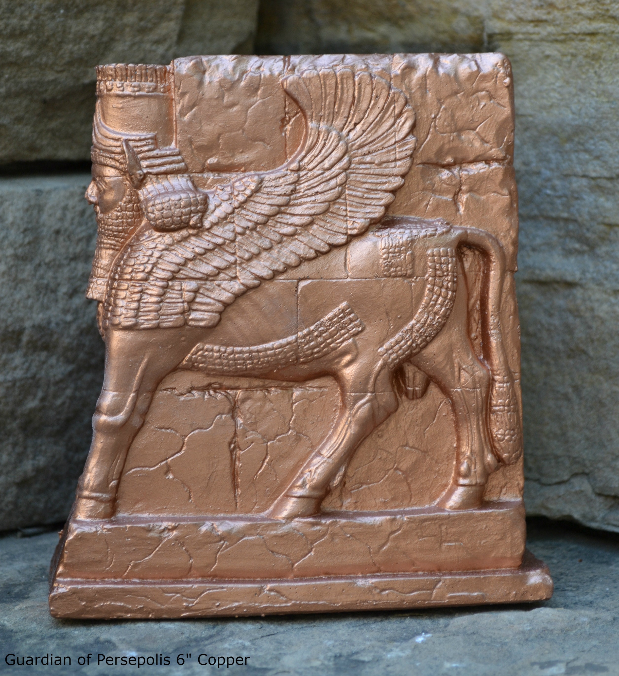 Historical Assyrian Lamassu Persian Winged Bull Guardian Of Etsy 日本