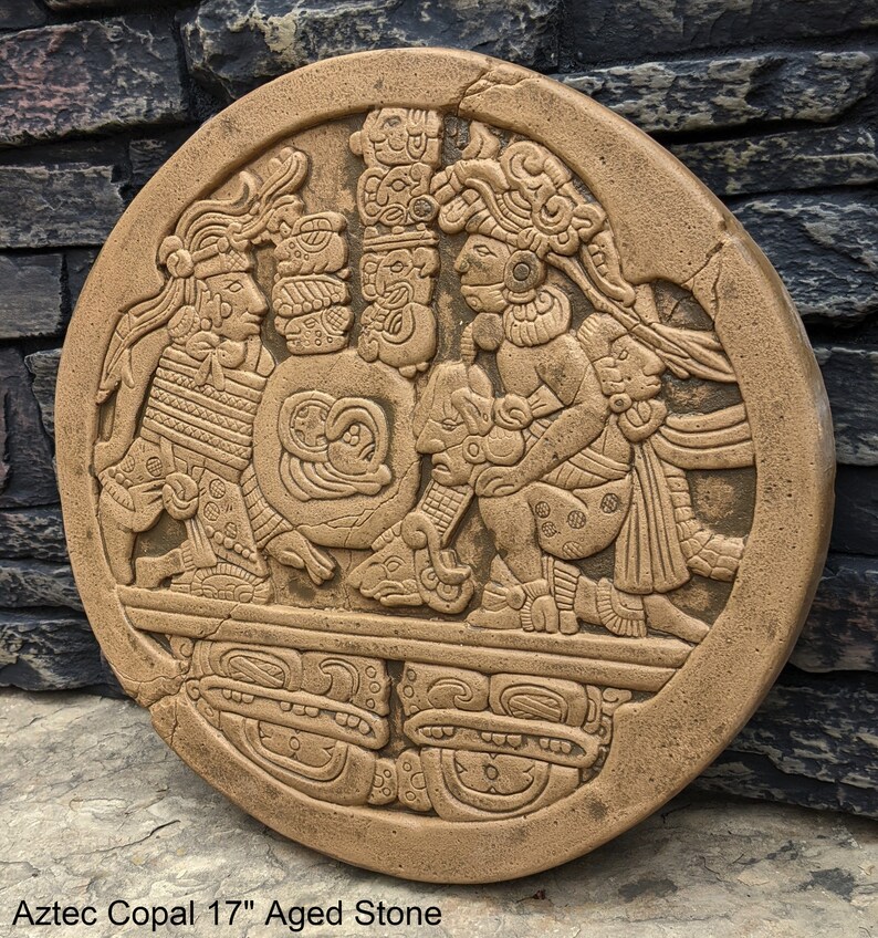 History Mayan Aztec Copal Ball Court Scoreboard Sculptural Wall Relief ...
