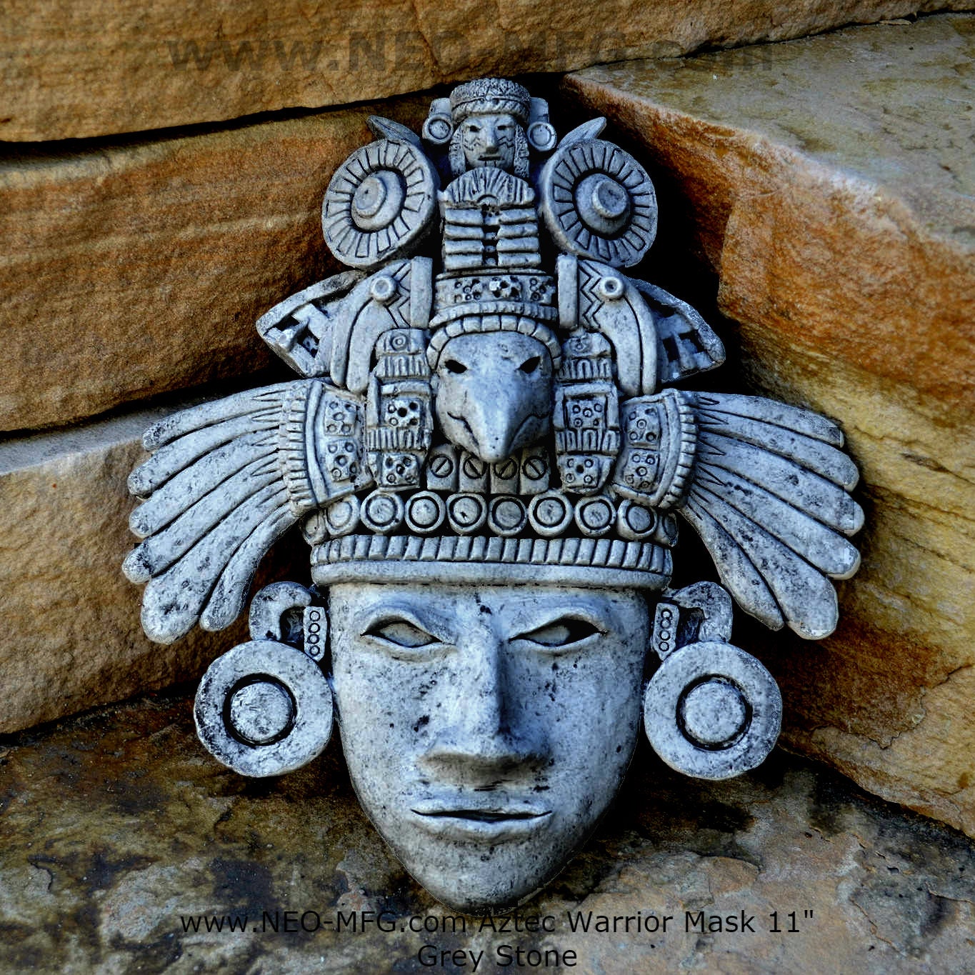 History Aztec Maya Artifact Warrior mask Sculpture Statue 11