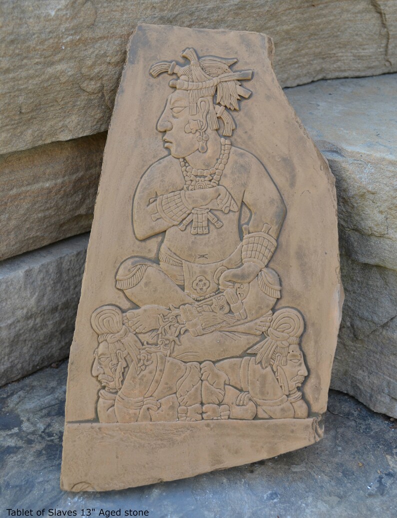 Aztec Mayan Tablet of Slaves Fragment Wall Sculpture Plaque 13