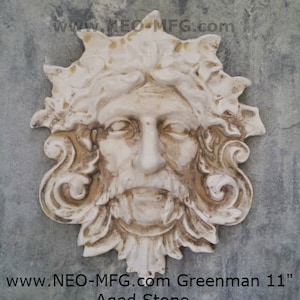 Nature Garden Greenman Sculpture Plaque 11&quot; Neo-Mfg