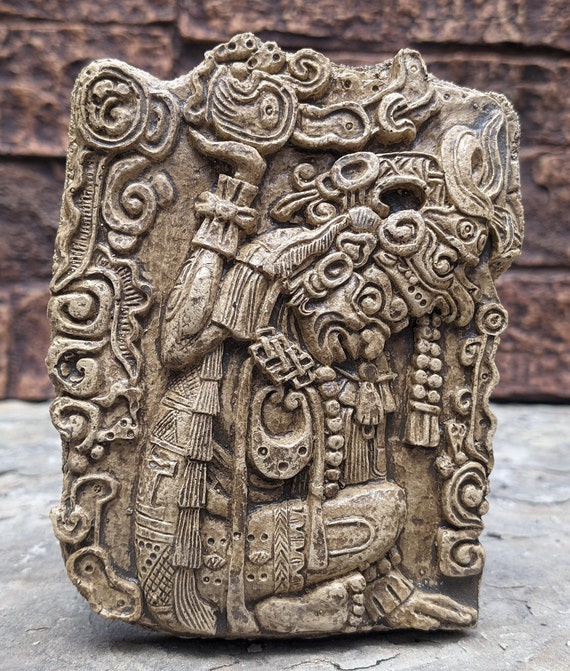 History Aztec Maya Itzamna Artifact Carved Sculpture Statue 7
