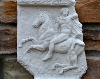 Roman Greek Parthenon Horseman rider Artifact Carved Sculpture Statue  www.Neo-Mfg.com 10" m19