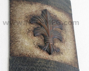 Decor FLEUR shield wall plaque art www.NEO-MFG.com 24"