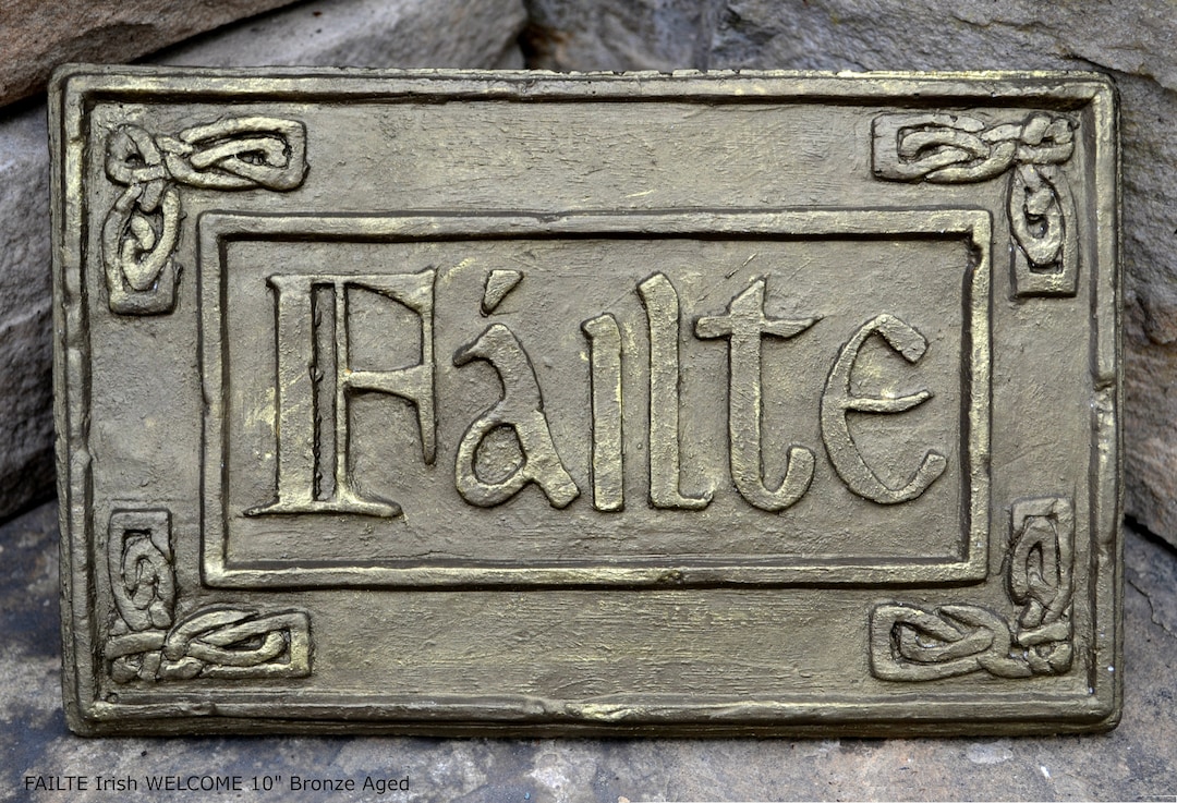 FAILTE Irish WELCOME Ireland Gaelic Celtic Stone Sign Plaque Www.neo-m ...