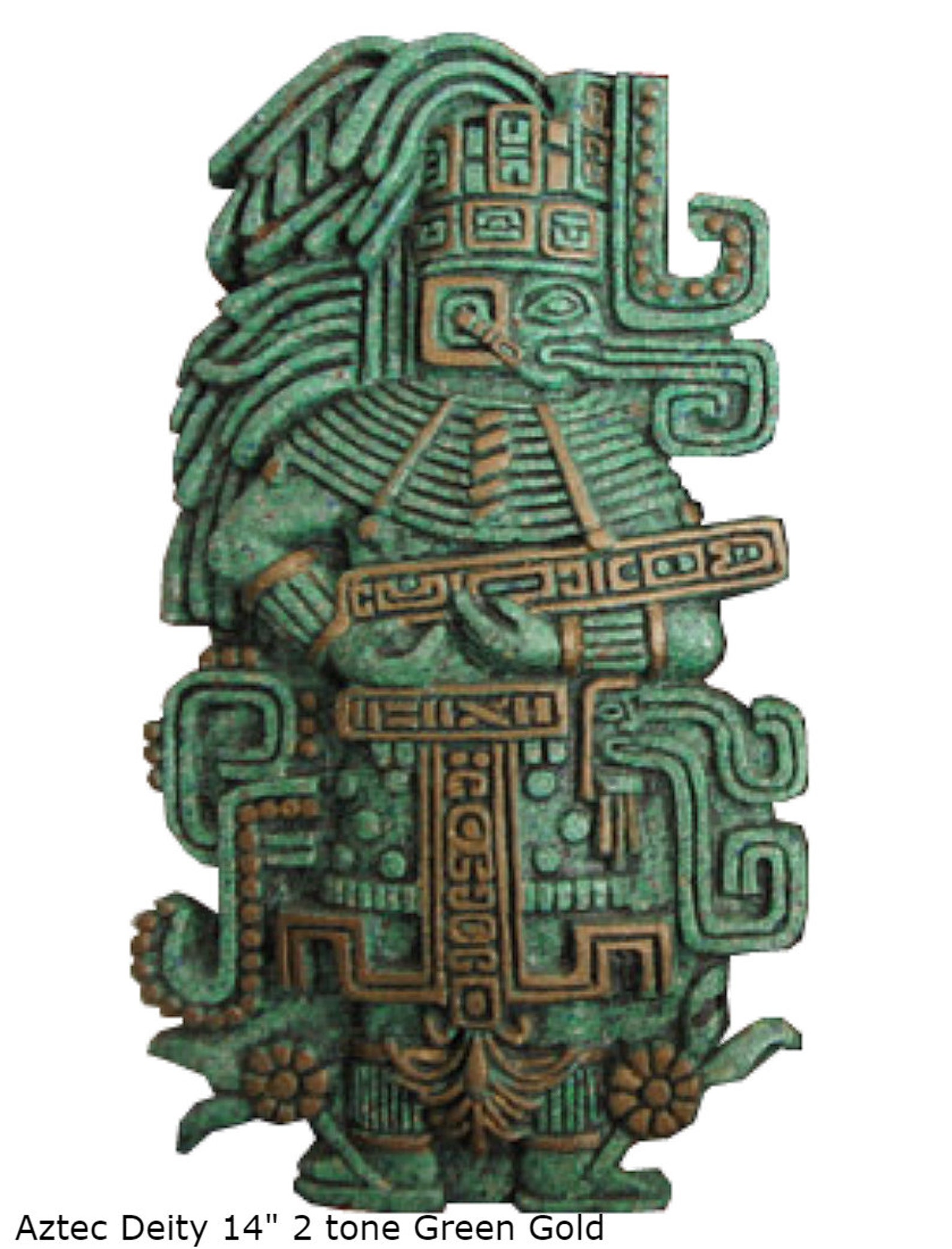 Aztec Mayan Deity Sculptural Wall Relief Plaque 14