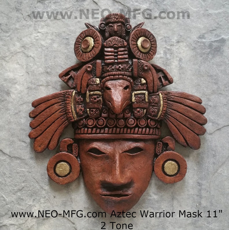 History Aztec Maya Artifact Warrior Mask Sculpture Statue - Etsy UK