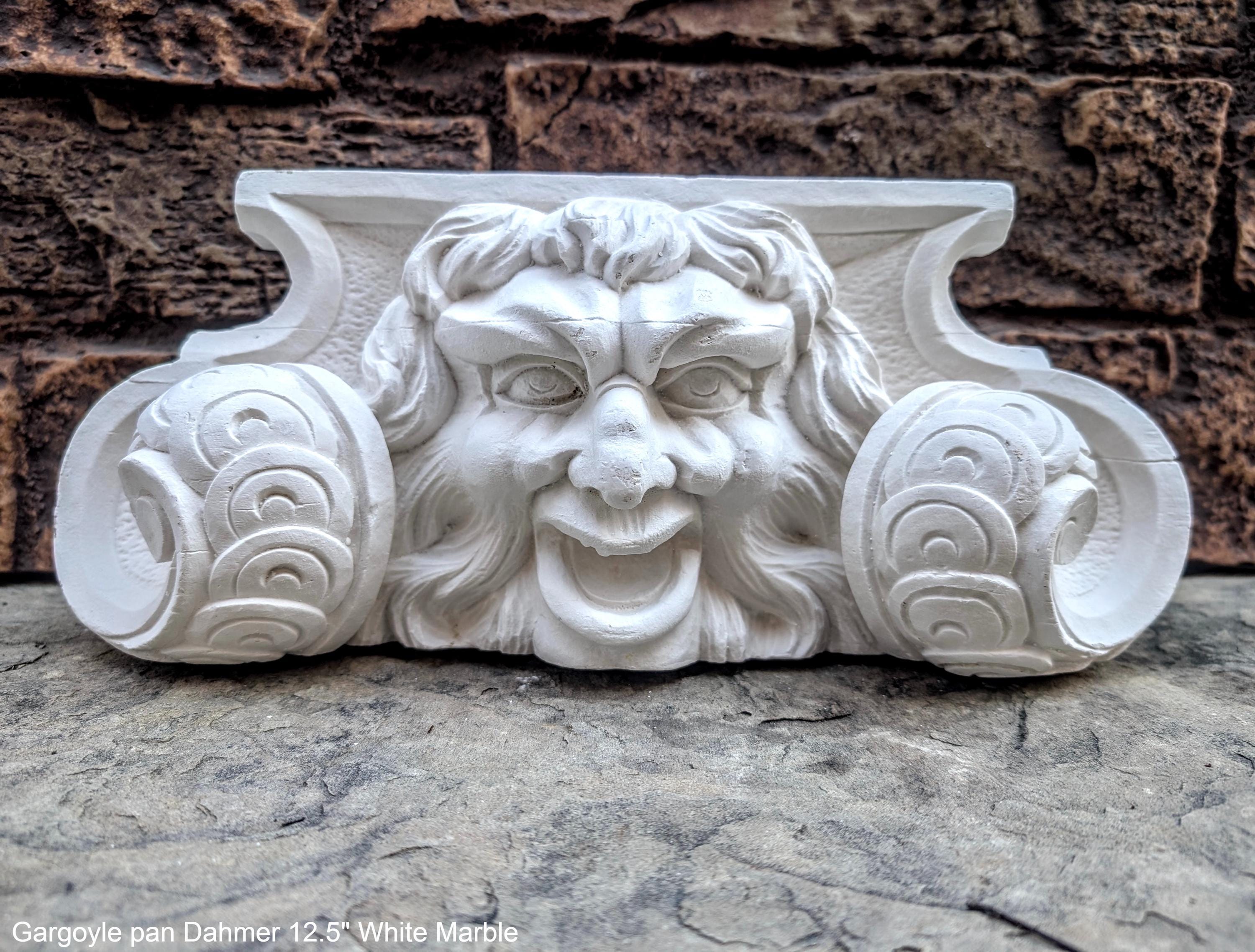 Gargoyle Wide Pan Mythical Green Man Relief Home Decor Wood