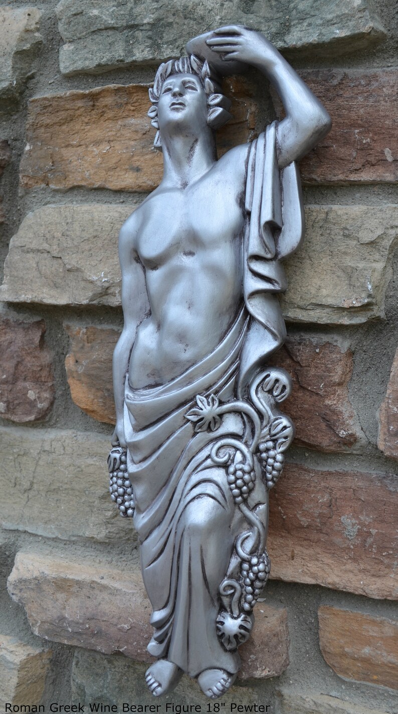 Roman Greek Wine Bearer Figure Sculptural Wall relief www.Neo-Mfg.com 18 tall image 4