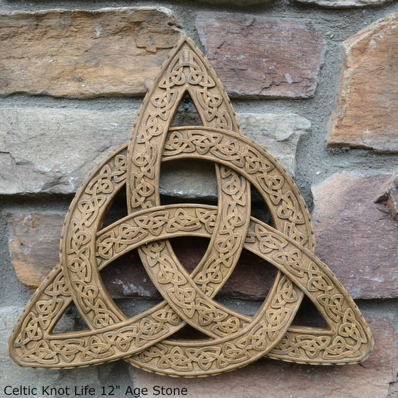 Celtic decor Trinity Knot life triquetra Wall Plaque sculpture | Etsy