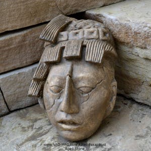 History Aztec Maya K&#39;inich Janaab&#39; Pakal king Sculpture bust home wall decor Museum Reproduction