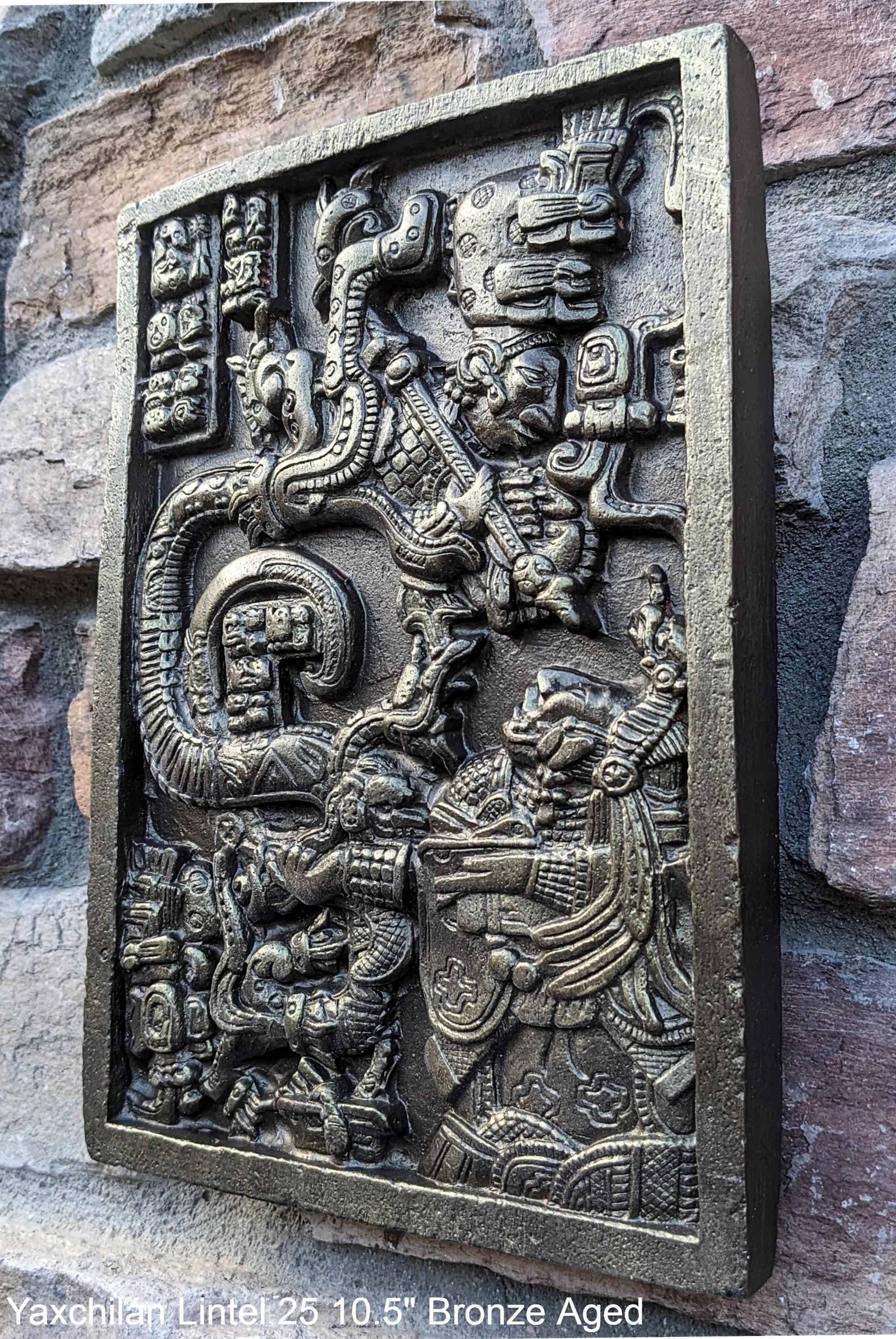 Aztec Mayan Yaxchilán Lintel 25 Sculpture 10.5