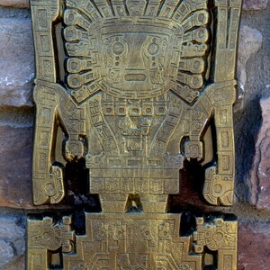 Inca Viracocha Tiwanaku Gateway sun Sculptural wall relief plaque 10 www.Neo-Mfg.com home decor d19 image 2