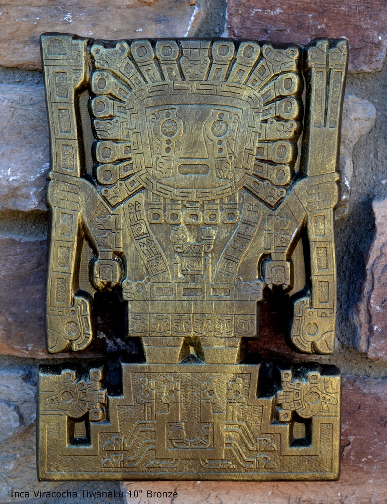 Inca Viracocha Tiwanaku Gateway sun Sculptural wall relief plaque 10 www.Neo-Mfg.com home decor d19 image 2