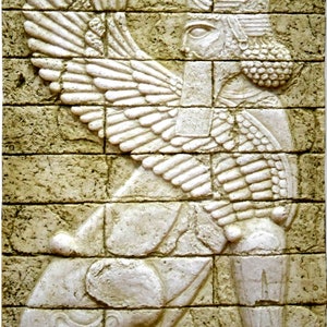 Assyrian Mesopotamian Winged sphinx palace of Darius the Great at Susa wall plaque art Sculpture 19 www.Neo-Mfg.com Museum reproduction image 2