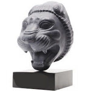Capitel asirio-persa de la cabeza del León de Gilgamesh de Persépolis, escultura de 4 pulgadas. www.Neo-Mfg.com Reproducción de museo