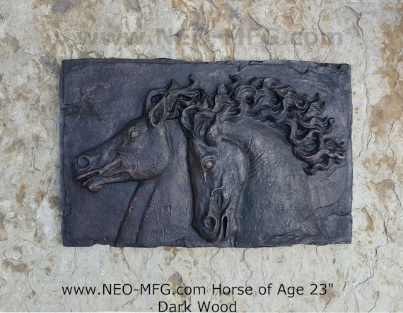 Horse of Age Stone Carving Sculpture Wall Frieze LARGE 23