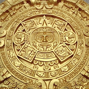 History MAYAN AZTEC CALENDAR Sculptural Wall Relief Plaque 19 Museum ...