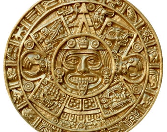 Aztec Mayan Tonatiuh sun god relief sculpture ancient replica www.Neo-Mfg.com 10" n4