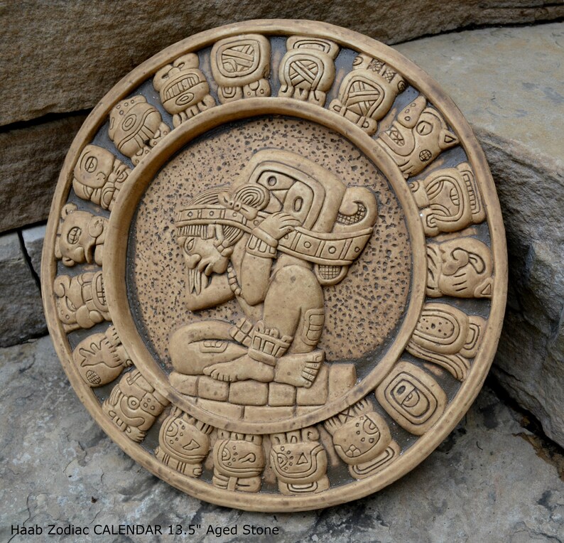 History MAYAN AZTEC Haab Zodiac CALENDAR Sculptural Wall Etsy