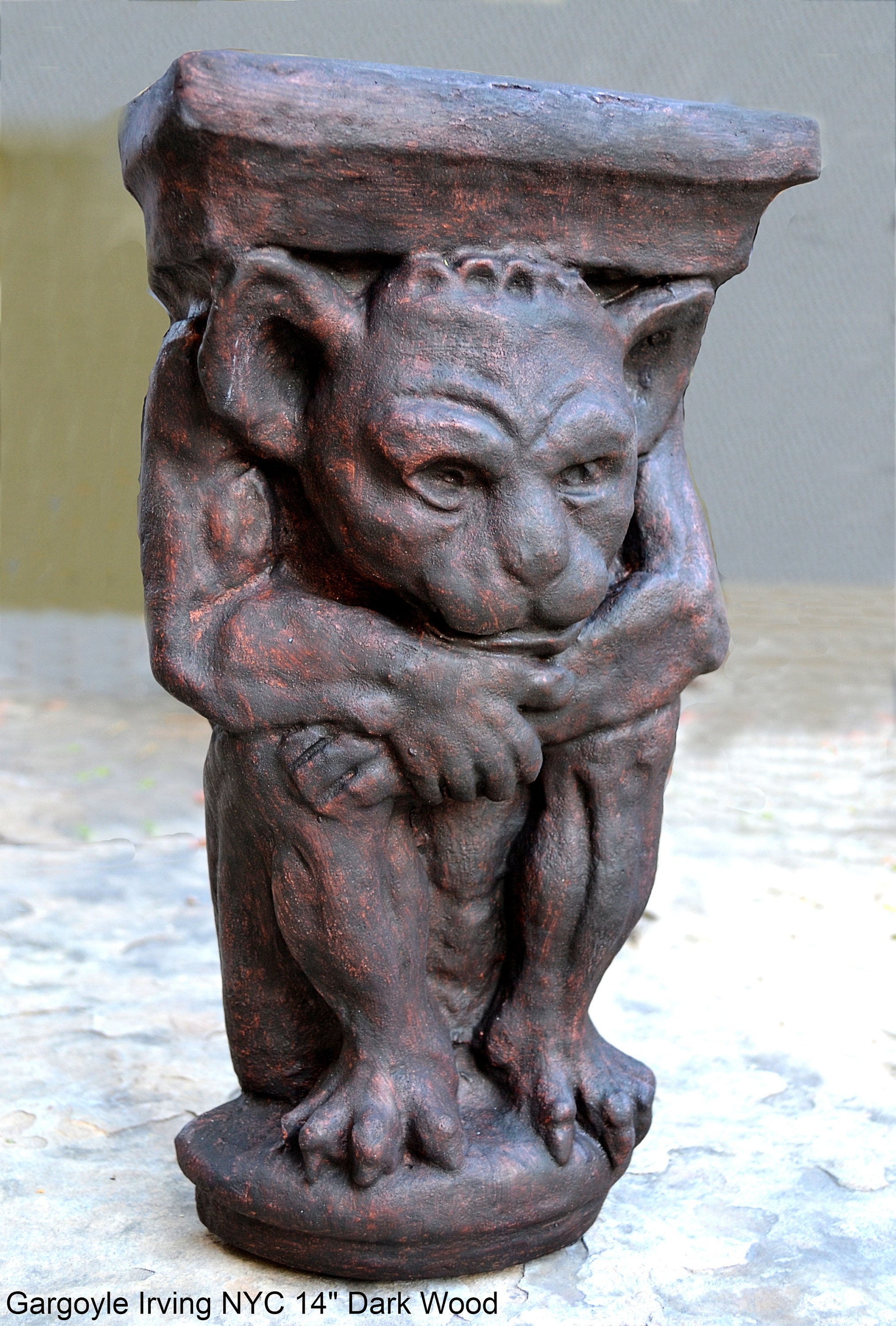 Marbel Stone Art Neo Noir像 ベルギー製　置物 Gargoyle Irving NYC Wall Shelf Corbel Grotesque Goblin Sculpture