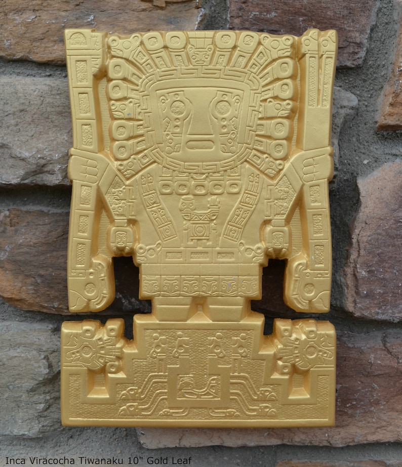 Inca Viracocha Tiwanaku Gateway sun Sculptural wall relief plaque 10 www.Neo-Mfg.com home decor d19 image 3