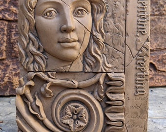 Fragment de dame grecque visage féminin spirituel Sculpture mur Relief de plaque 8 » www.Neo-Mfg.com