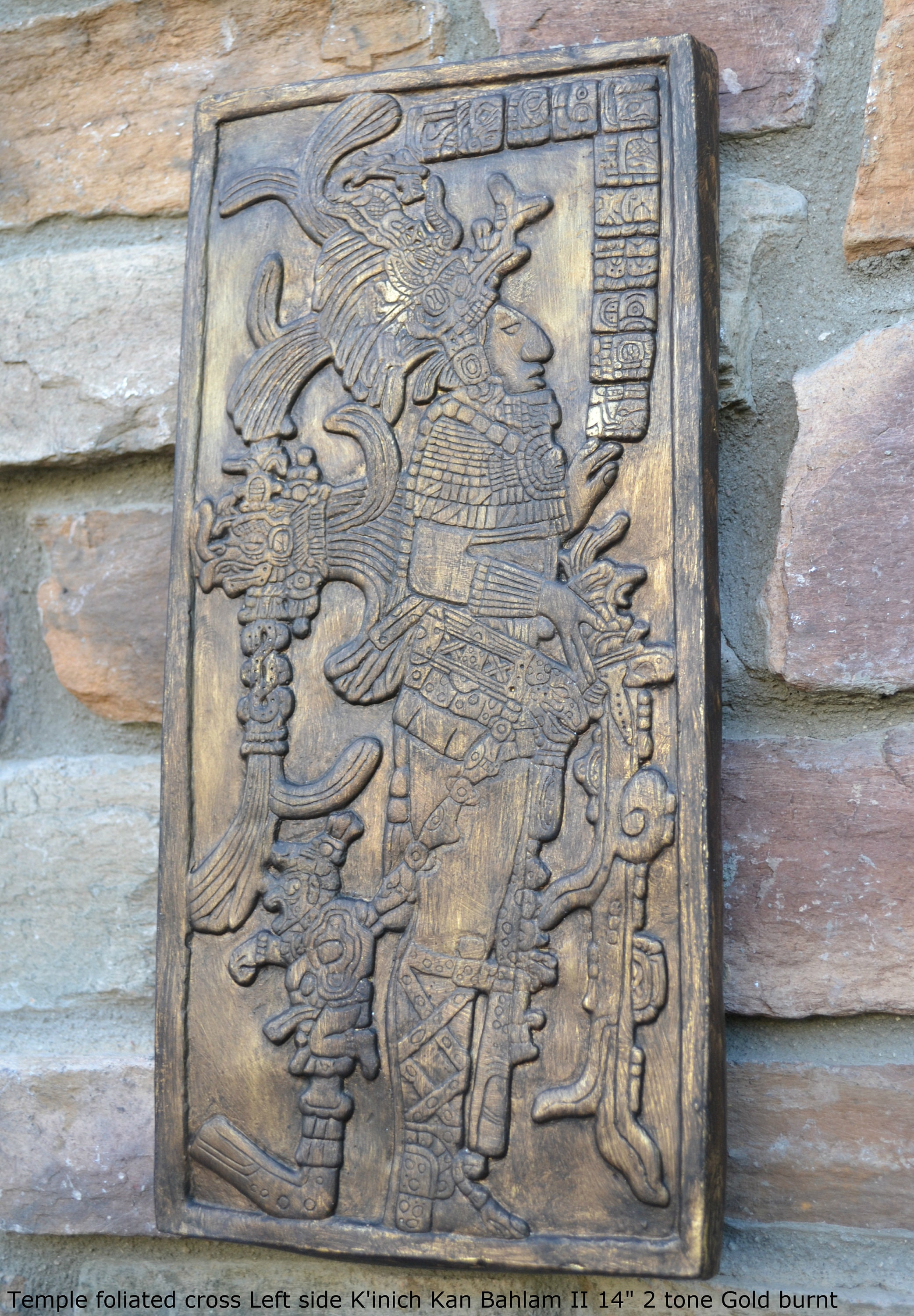 Aztec Mayan Temple Foliated Cross Left Side K'inich Kan Bahlam II