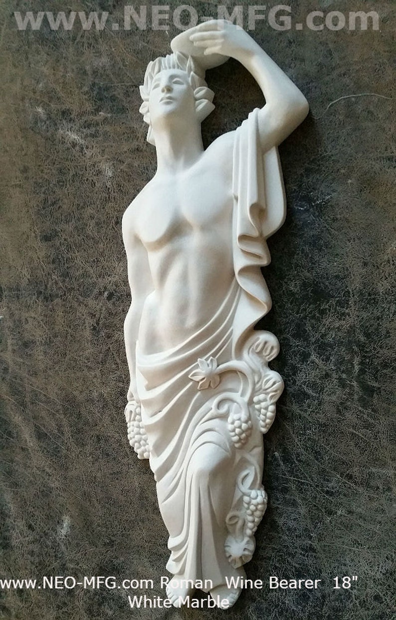 Roman Greek Wine Bearer Figure Sculptural Wall relief www.Neo-Mfg.com 18 tall image 6